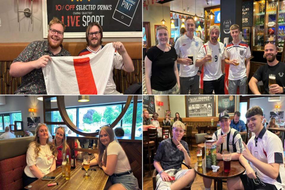 Fans enjoying England v Denmark at The Woollen Mill in Darlington <i>(Image: Picture: THE NORTHERN  ECHO)</i>