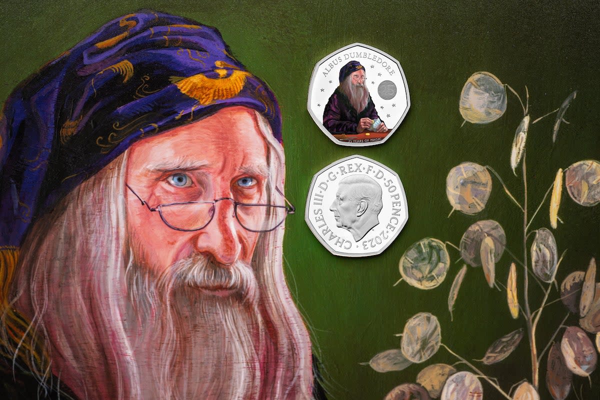 16 February 2023: The Royal Mint of a 50p coin featuring Professor Albus Dumbledore as part of a Harry Potter-themed collection. (PA)