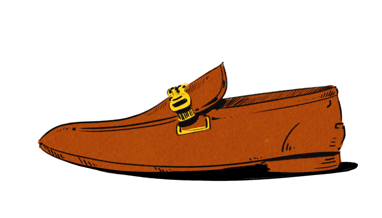 a brown and black shoe