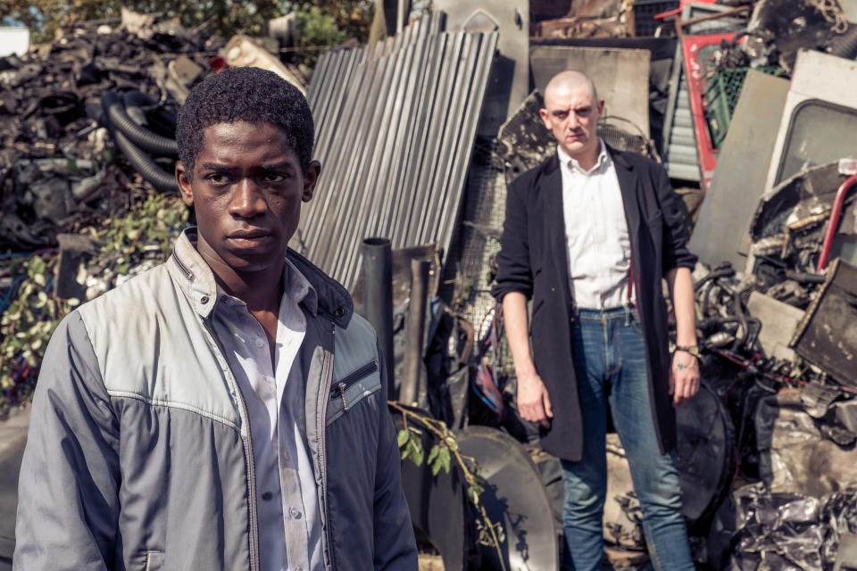 Damson Idris and John Dagleish star in the hard-hitting British drama 'Farming'.