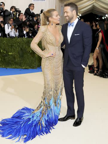 Neilson Barnard/Getty Blake Lively and Ryan Reynolds coordinate their looks at the 2017 Met Gala
