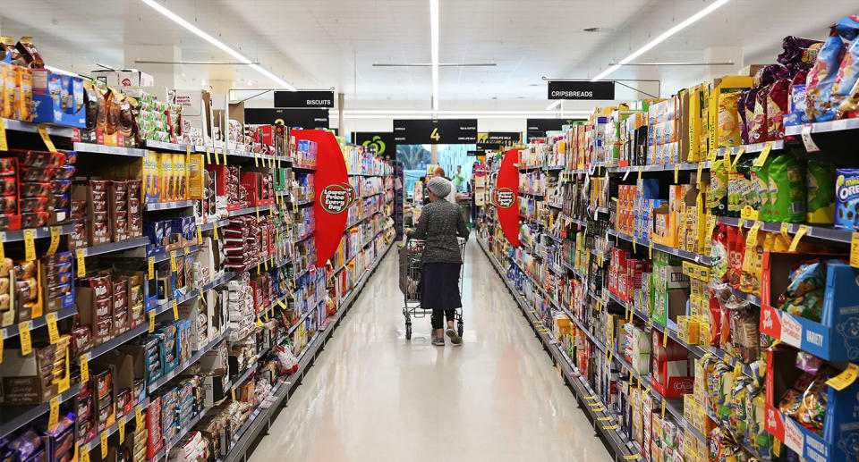 Pictured is a supermarket aisle at a Woolworths, one of the several supermarket chains which sold the butter.