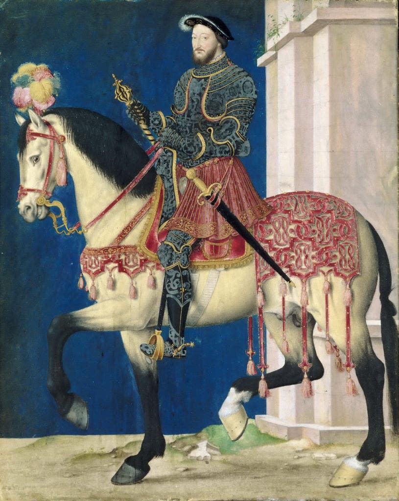 Portrait of Francis I, King of France, on the horseback, c.1540. Collection of Musée du Louvre, Paris.