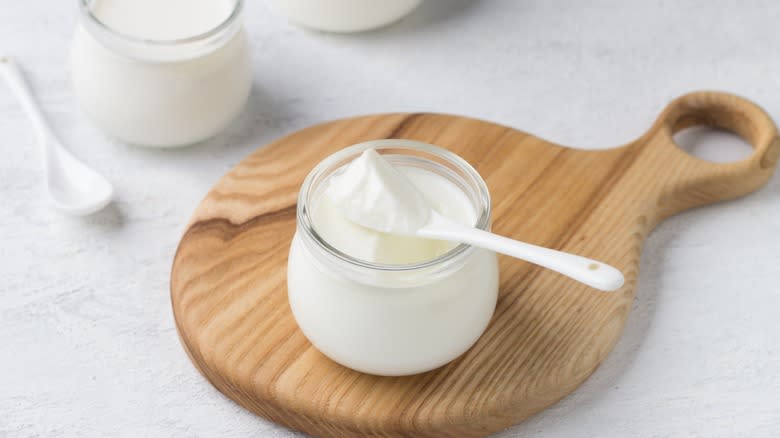 Greek yogurt in jar