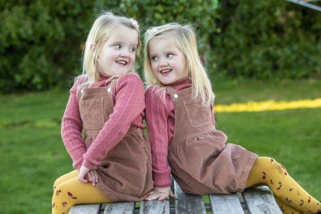 Four-year-old mirror twins Leah and Erin Sullivan from Lossiemouth