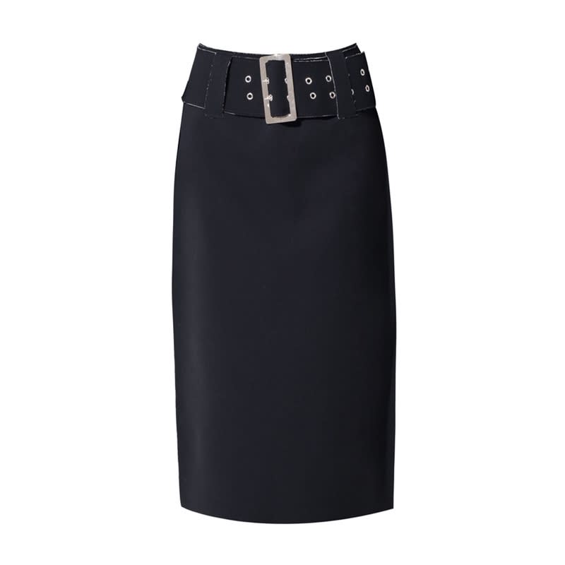 <a rel="nofollow noopener" href="http://rstyle.me/n/cityiajduw" target="_blank" data-ylk="slk:Black Fringed Seam Midi Skirt With Belt, Front Row Shop, $70;elm:context_link;itc:0;sec:content-canvas" class="link ">Black Fringed Seam Midi Skirt With Belt, Front Row Shop, $70</a>