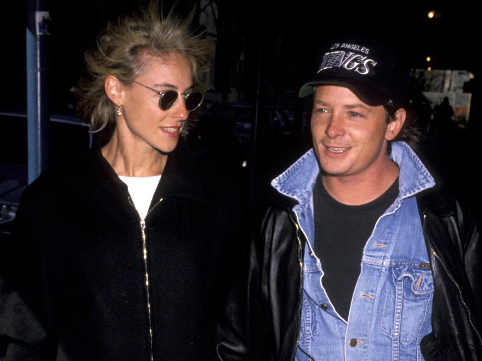 Michael J. Fox and Tracy Pollan during Michael J. Fox and Tracy Pollan Sighting on the Streets of New York City - February 18, 1990 at Between Broadway and 72nd Street in New York City, New York, United States.