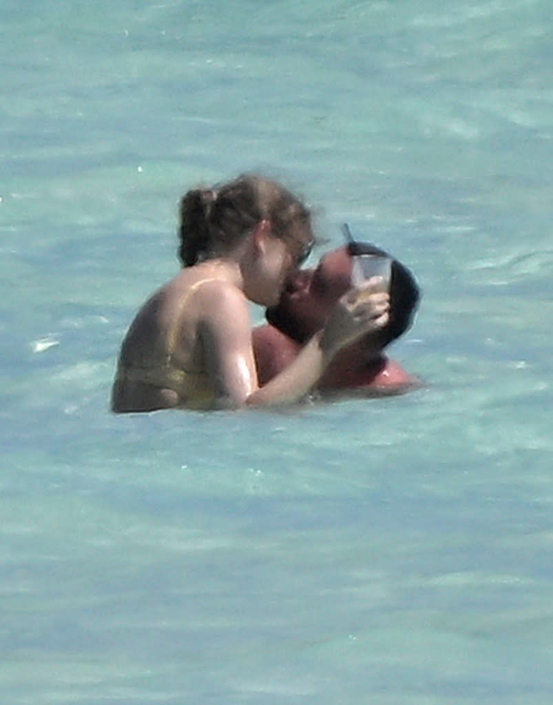 Taylor Swift and Travis Kelce vacation on Harbour Island, Bahamas on March 21, 2024. Mega/BackGrid