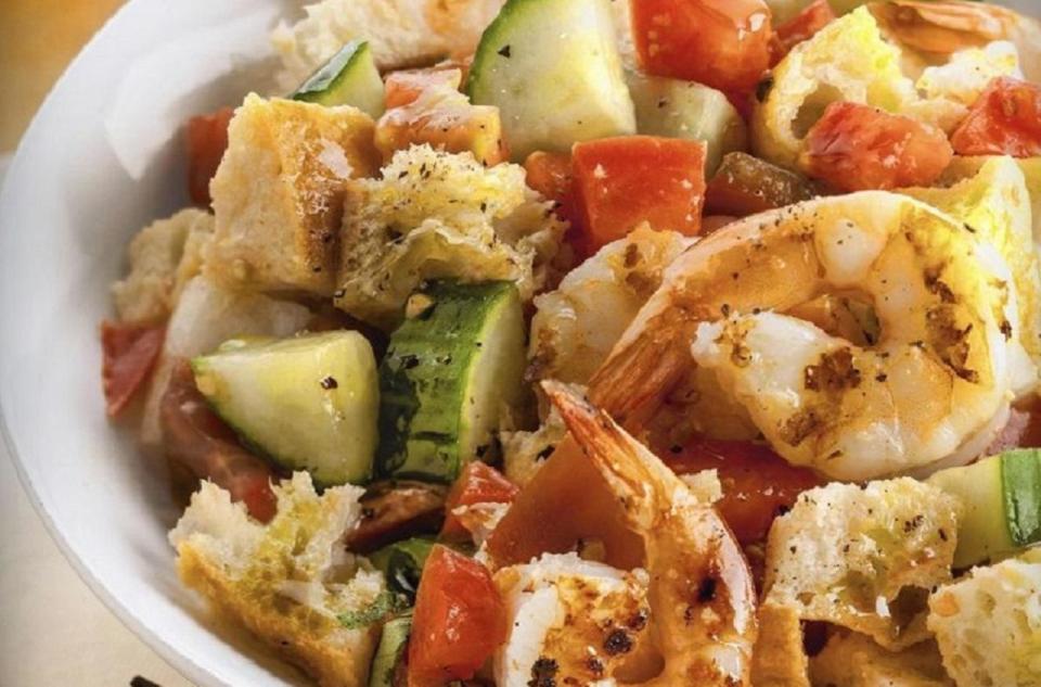 Panzanella With Grilled Shrimp