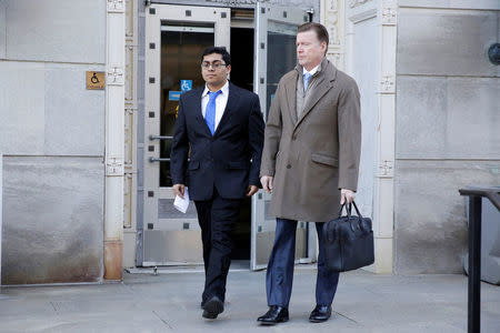 Rutgers University student Paras Jha is seen as he leaves the Clarkson S. Fisher Building and U.S. Courthouse after his hearing in Trenton, New Jersey, U.S., December 13, 2017. REUTERS/Dominick Reuter