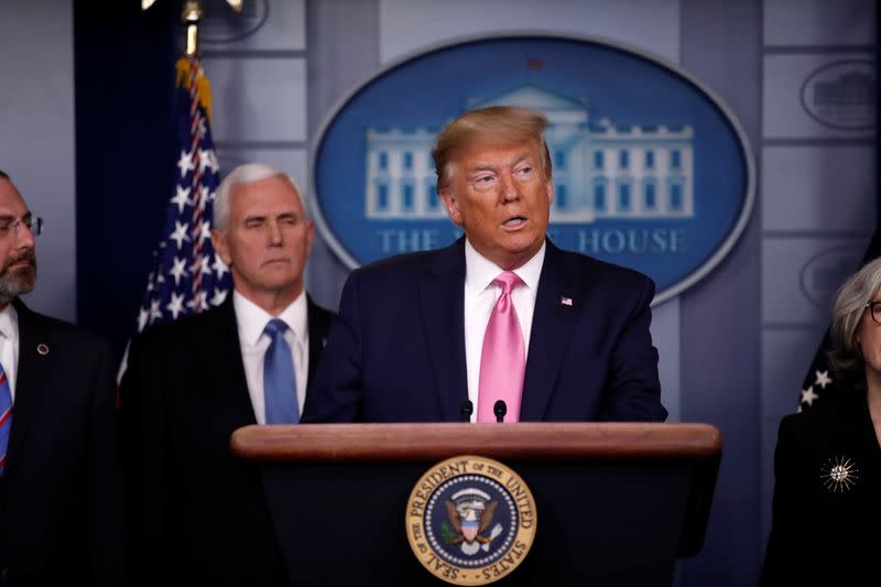 U.S. President Trump holds news conference on the coronavirus outbreak at the White House in Washington