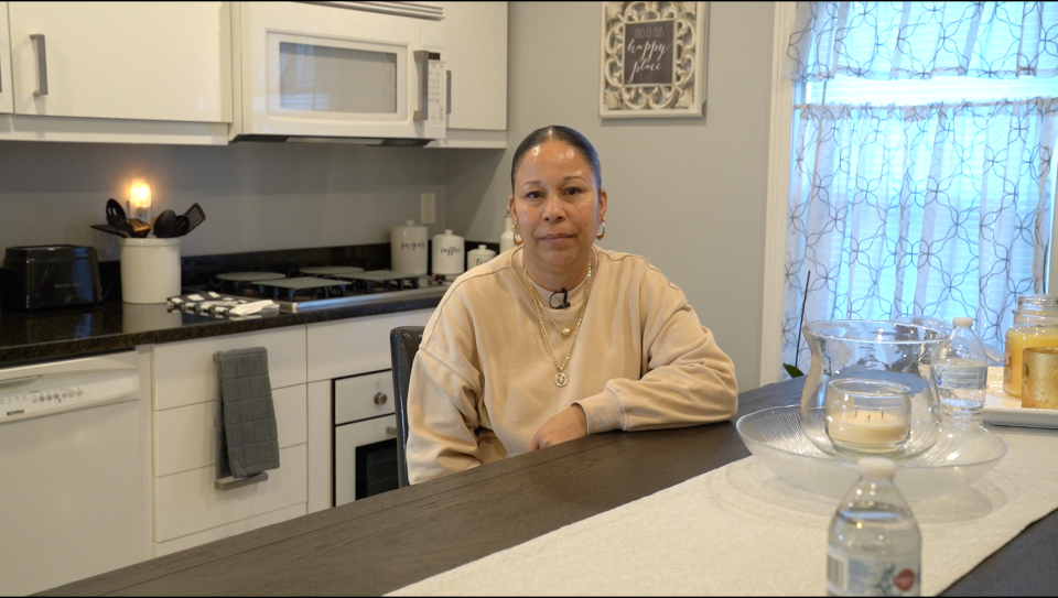 Peer counselor Rhonda Warren at her home in Pawtucket.