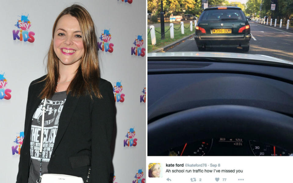 <p>The Corrie star got a hefty slap around the wrists for taking this snap of heavy traffic while on the school run. Despite her car being stationary, it’s actually highly illegal. But you knew that, right? </p>