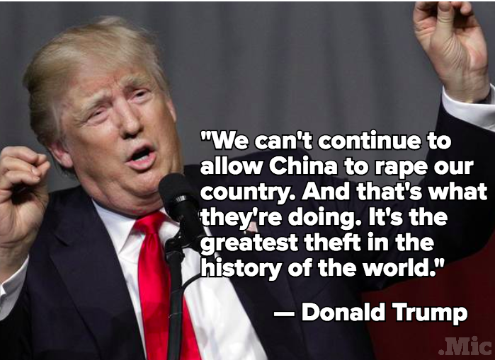 Donald Trump Says United States Is Letting China Get Away With 