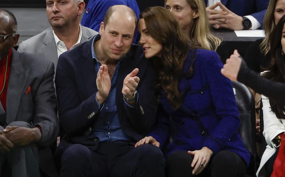 Prince William and Kate chatted as they watched the game - Getty Images