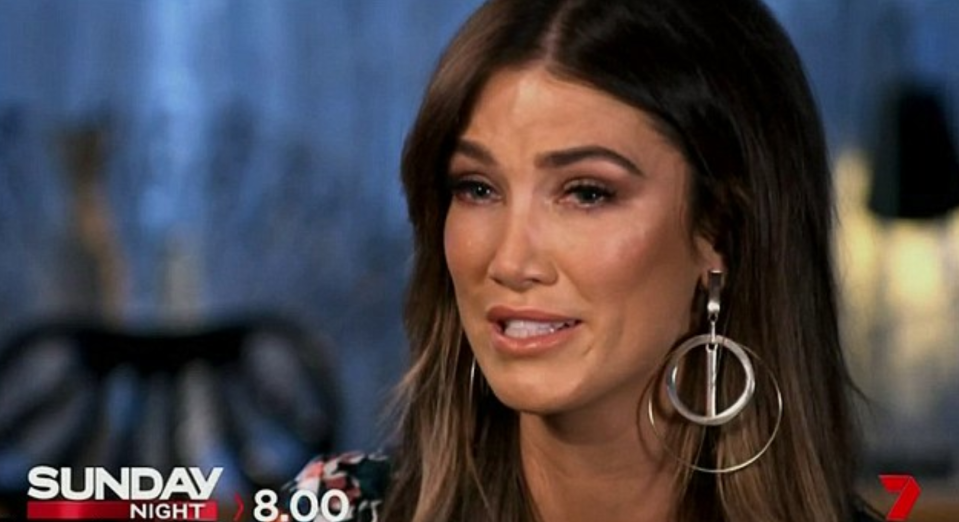Delta Goodrem can be seen breaking down in tears as she discusses her friend Olivia Newton-John’s cancer battle in a trailer for Sunday Night. Source: Seven
