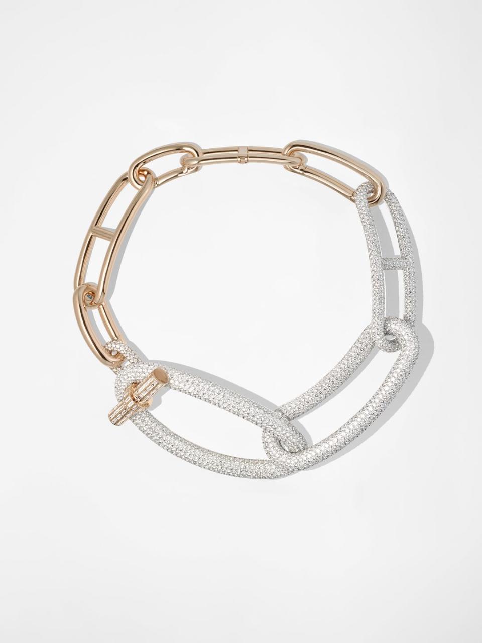 6) Hermès Adage Necklace, with white gold, rose gold, and diamonds