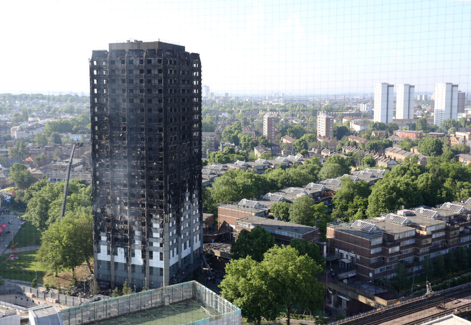 File photo dated 15/06/17 of Grenfell Tower in west London after a fire engulfed the 24-storey building. The public inquiry�s first report into the tragedy of the Grenfell Tower blaze, is due to be published on Wednesday.