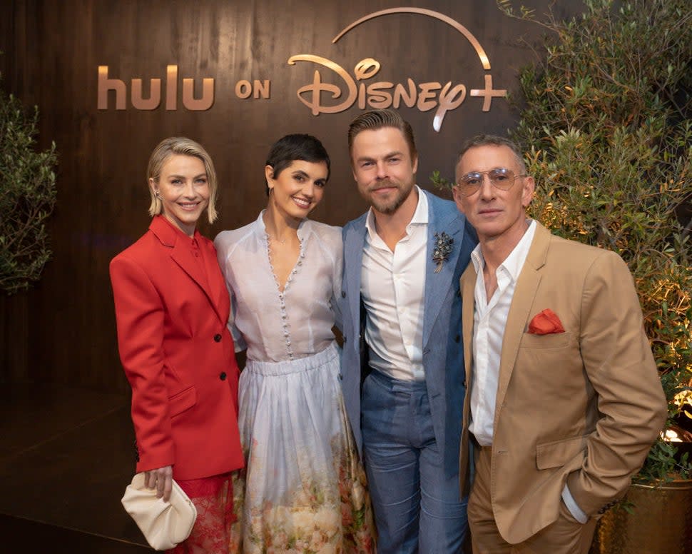  Some of the biggest stars across The Walt Disney Company celebrate the official launch of Hulu on Disney+ at an exclusive cocktail reception hosted by Dana Walden and Alan Bergman, along with special guest Bob Iger, on Friday evening in Los Angeles.  JULIANNE HOUGH, HAYLEY HOUGH, DEREK HOUGH, ADAM SHANKMAN