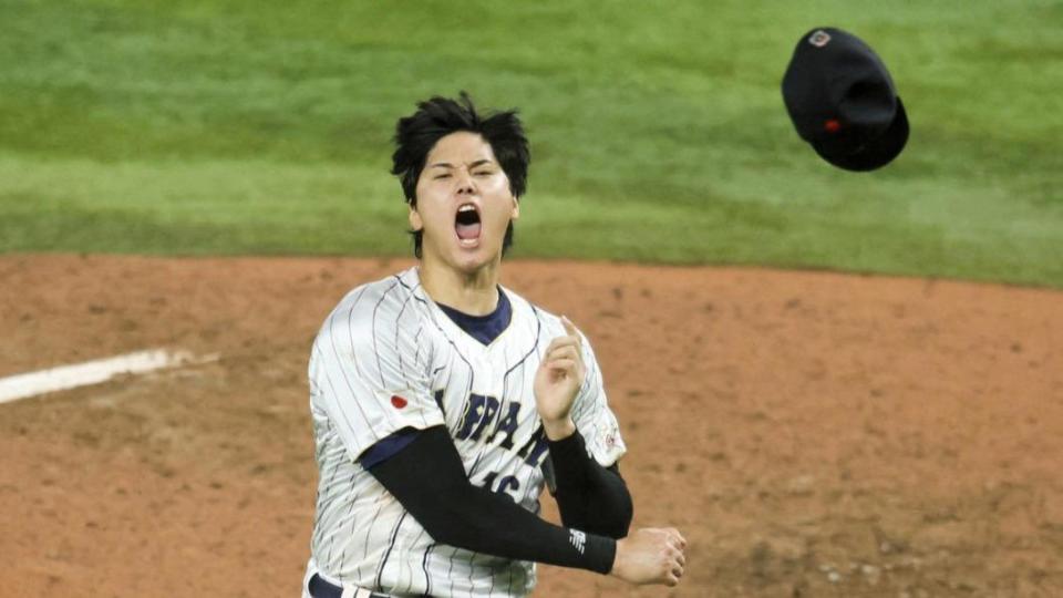 大谷翔平（Shohei Ohtani）22日決賽戴的球帽進駐名人堂。（圖／翻攝自 推特@shoheisaveus）