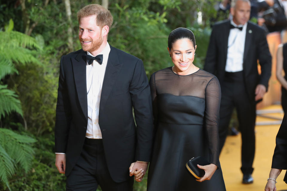 The Duke and Duchess of Sussex attend the European Premiere of Disney's The Lion King at the Odeon Leicester Square, London.