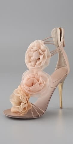 Giuseppe Zanotti Chiffon Rosette Sandals, $525, at Shopbop