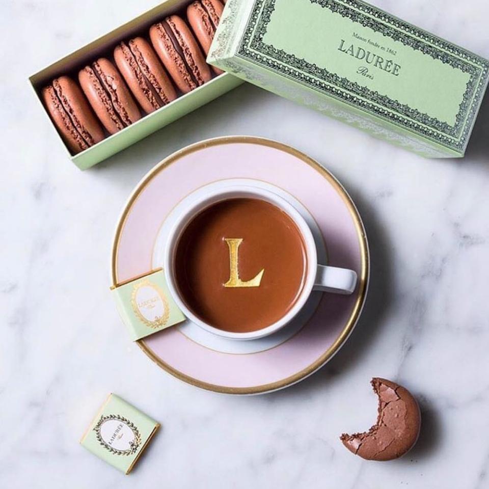 The classic hot chocolate can include your choice of alcohol. [Photo: Laduree]