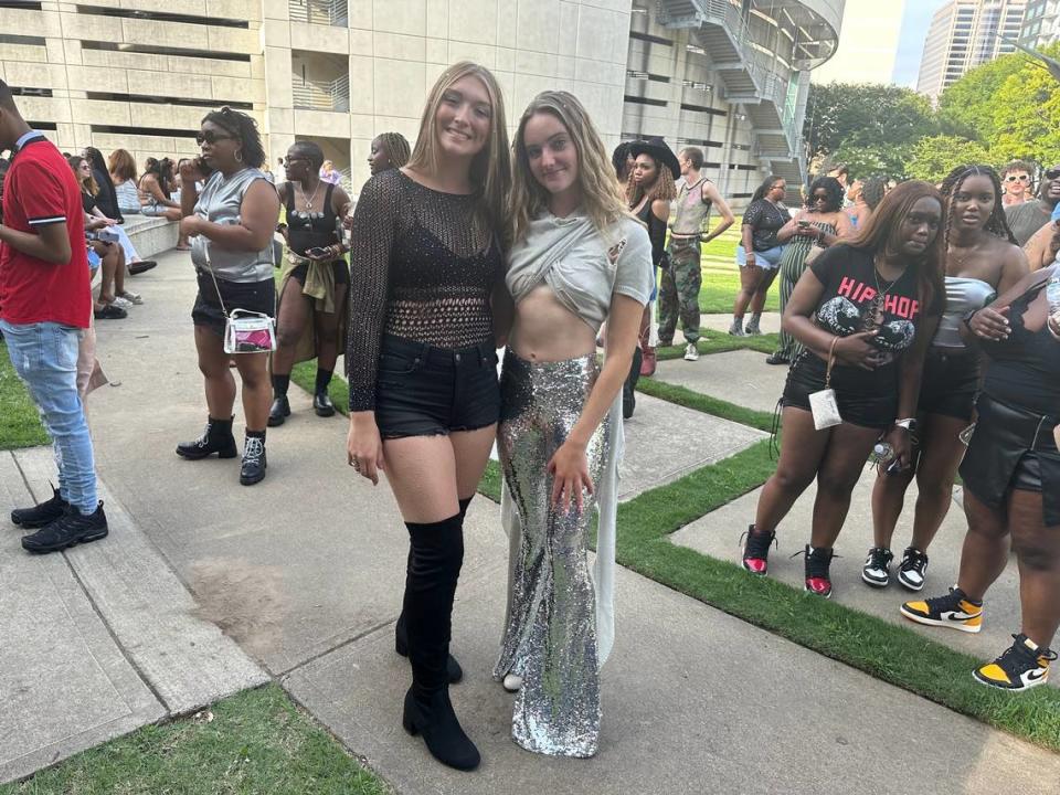 Annie Hobson, 19, and her friend Kaitlyn Golyski, 19, traveled from Aiken, South Carolina, for the Beyoncé concert in Charlotte on Wednesday, August 9, 2023.
