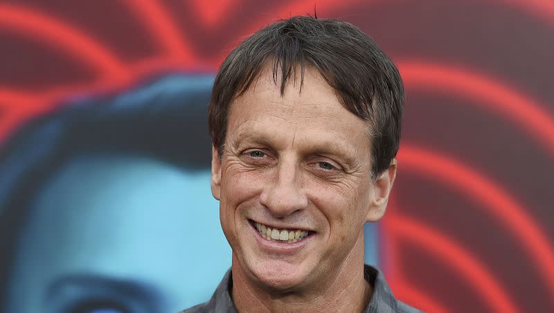 Tony Hawk arrives at the world premiere of “The Spy Who Dumped Me” in Los Angeles on July 25, 2018. Hawk’s nonprofit helped fund a new skatepark on the Navajo Nation.