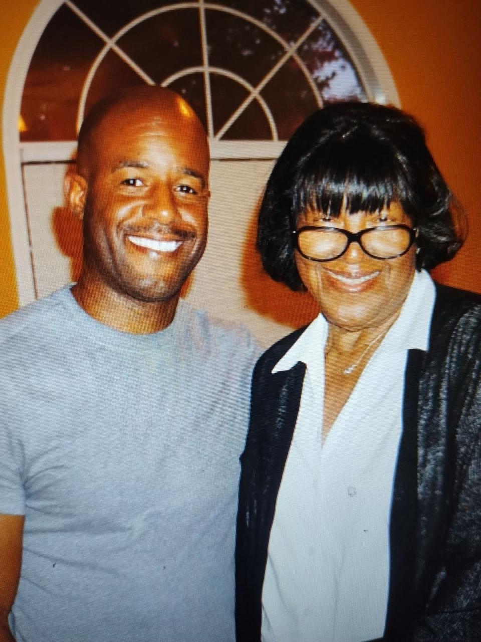 Ruth E. Tate with her grandson, Antonio Tate.