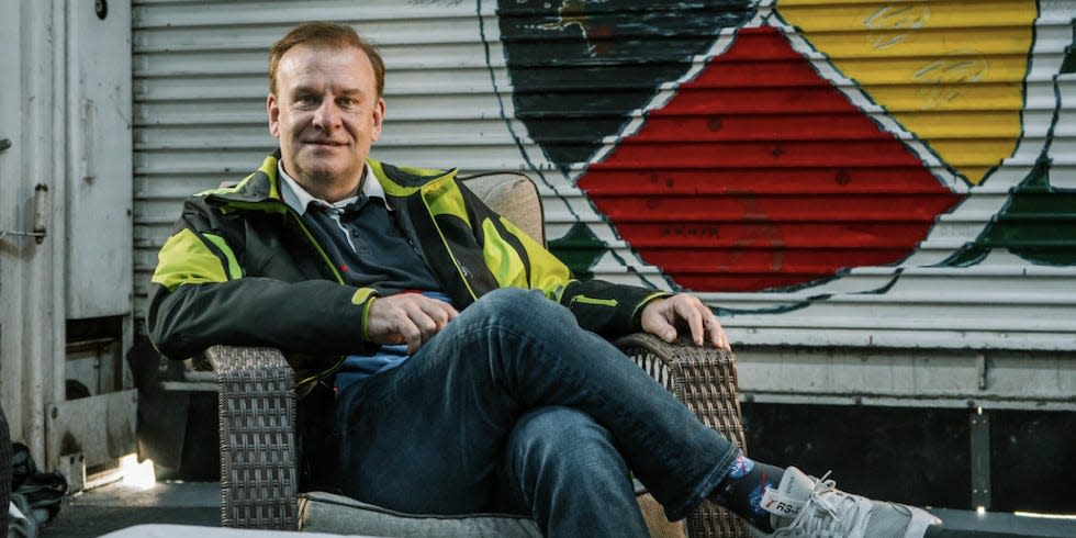 British billionaire Hamish Harding sitting on a chair.