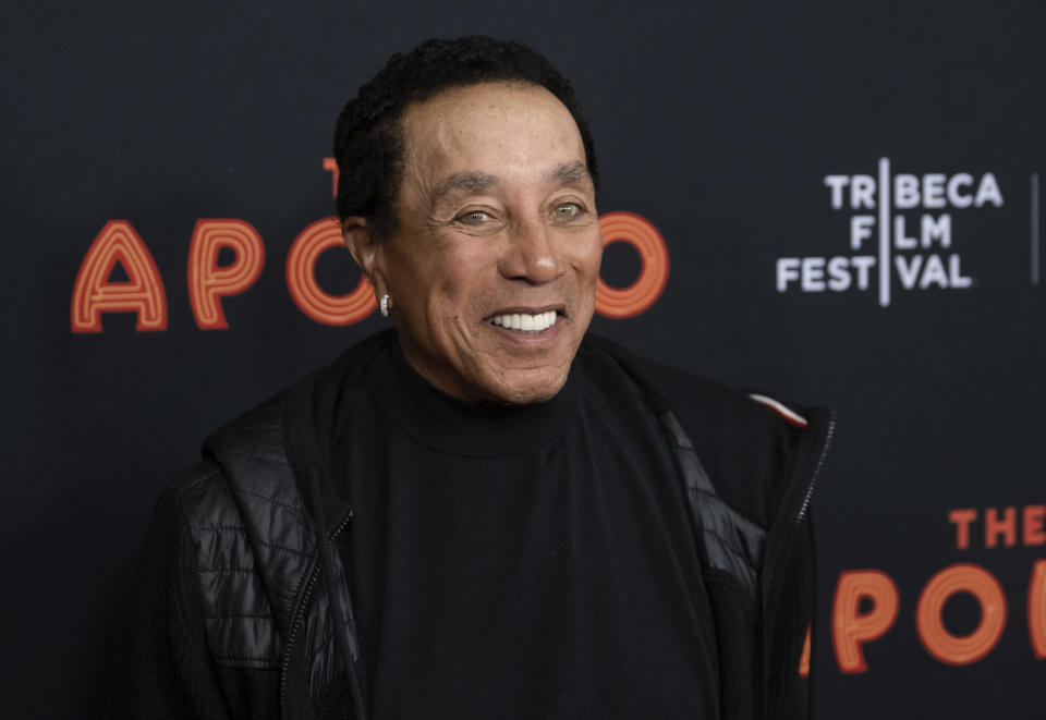 FILE - Smokey Robinson attends the screening for "The Apollo" during the 2019 Tribeca Film Festival on April 24, 2019, in New York. Robinson's latest album is "Gasms." (Photo by Charles Sykes/Invision/AP, File)