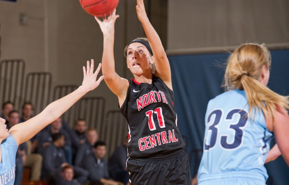 East Peoria graduate Michaela Reedy puts up a shot during her college basketball career at North Central College in Naperville. Reedy was hired at Metamora's girls basketball coach on May 8, 2023.