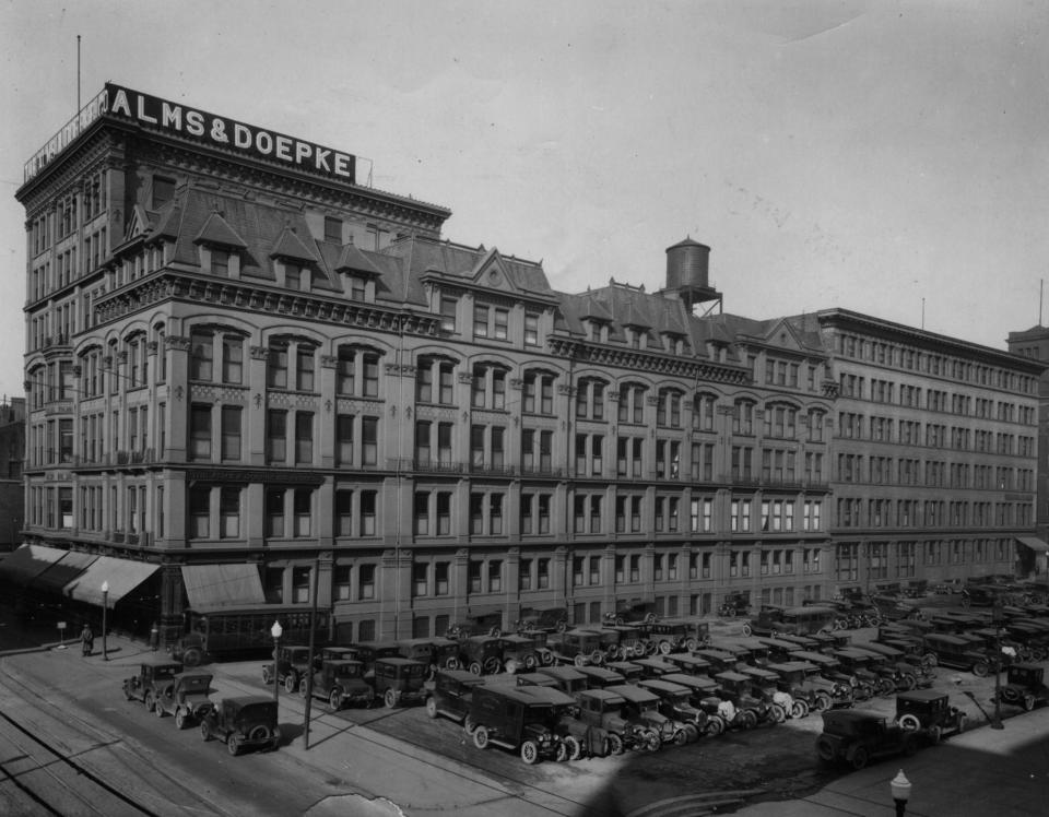 The Alms & Doepke building, shown in this historic photo, is now home to Hamilton County Job and Family Services and may be sold.