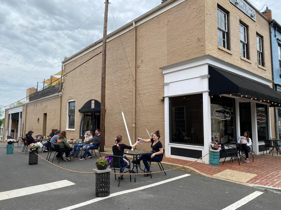 “It was a crazy busy weekend,” Jenn Robinson, owner of Denim & Pearl Restaurant in Warrenton, Virginia, said. “Just on Saturday, we did in sales what we had done the entire previous week just with curbside and delivery.”