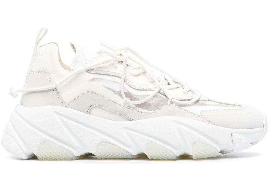 white sneakers, platform, chunky, ash