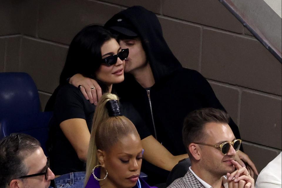 Kylie Jenner and Timothée Chalamet wearing matching sunglasses at the US open (Mike Stobe / Getty Images)