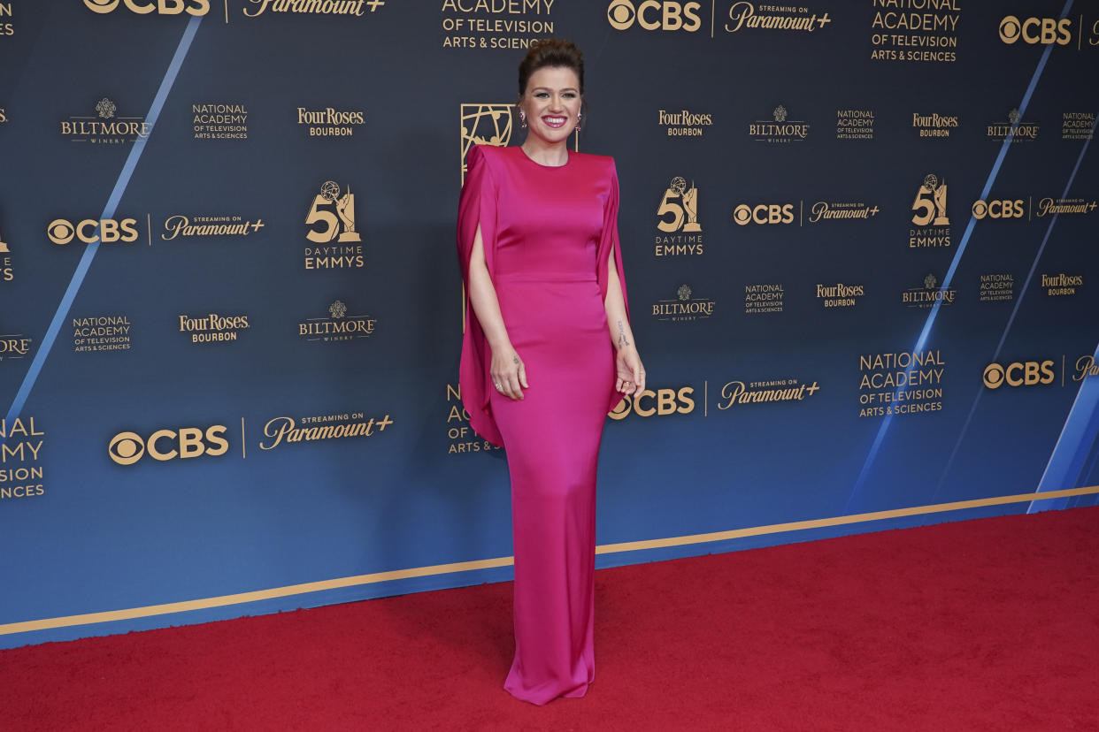 FILE - Kelly Clarkson arrives at the 51st Daytime Emmy Awards on Friday, June 7, 2024, at the Westin Bonaventure in Los Angeles. (Photo by Jordan Strauss/Invision/AP, File)