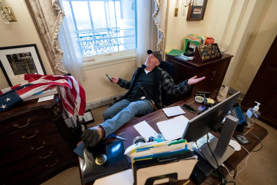 Richard ‘Bigo’ Barnett in speaker Pelosi’s office (EPA)