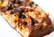 <div class="caption-credit"> Photo by: Kathy Patalsky</div><b>Peanut Butter Crunch Candy Bar</b> <br> Homemade candy bars are quite a treat! These crunchy bars combine chocolate and peanut flavors. <br> <a href="http://www.babble.com/best-recipes/23-yummy-nut-butter-lovers-recipes/#peanut-butter-crunch-candy-bar" rel="nofollow noopener" target="_blank" data-ylk="slk:Get the recipe;elm:context_link;itc:0;sec:content-canvas" class="link "><i>Get the recipe</i></a> <br>