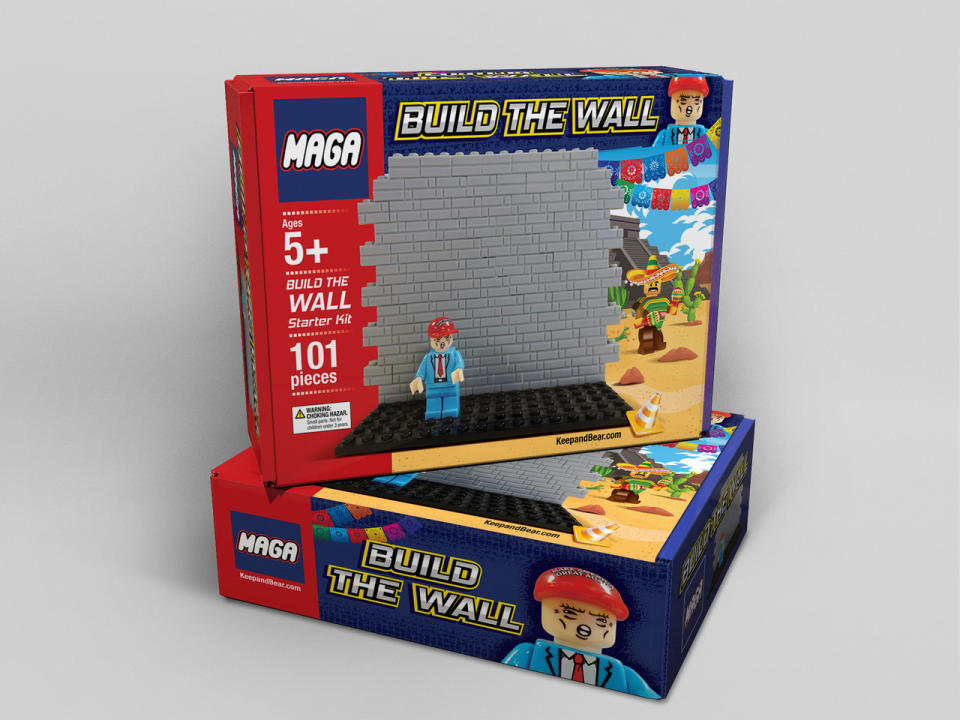 A conservative company has released a Build the Wall Lego-like toy, but the CEO says it’s meant more for adults. (Photo: Romulus Marketing)