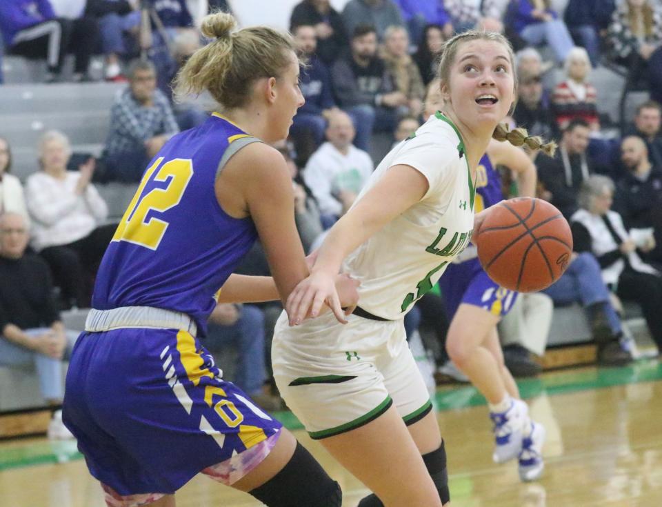 Clear Fork's Trinity Cook looks for a shot during the Colts' win over Ontario on Friday night during senior night.