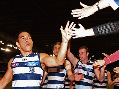 The Cats held on the final final term to celebrate their third win in a row ahead of next week's showdown with the Swans in Sydney.