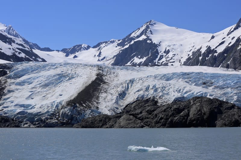 2021年第26屆聯合國氣候變遷大會（COP26），全球暖化使冰川融化。（AP）
