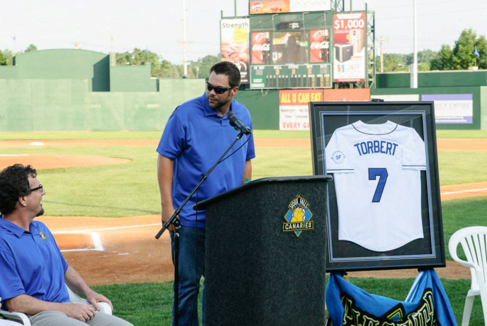 Beau Torbert has his number 7 retired by the Canaries.