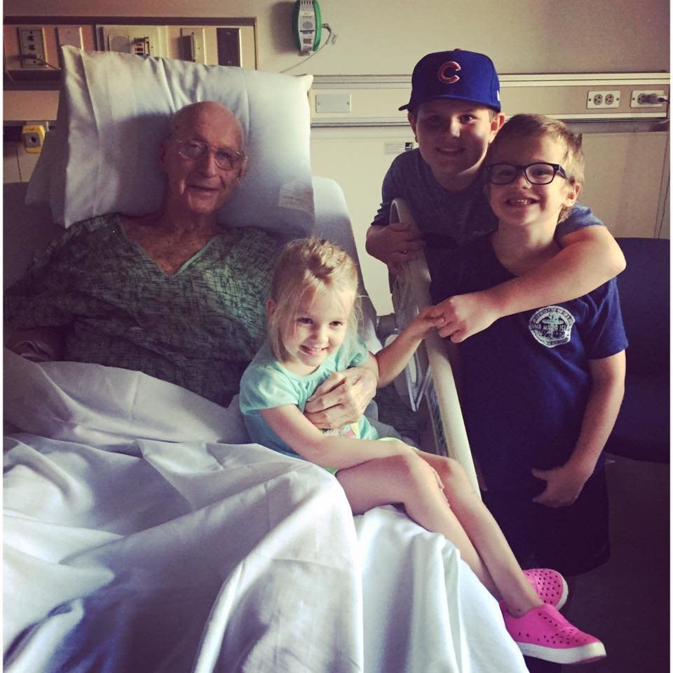 All three kids cheered Jim up during his hospital stay.&nbsp; (Photo: Lindsay Marcy)