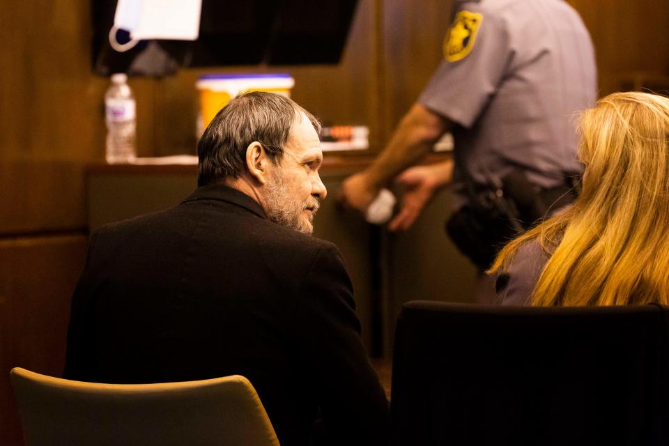 Michael Zutten listens to the verdict in the courtroom on Tuesday, Nov. 30, 2021 at Collier County Courthouse in Naples, Fla. Zutten was found guilty of murdering Heather Lee Grimshaw of East Naples by a six member jury.