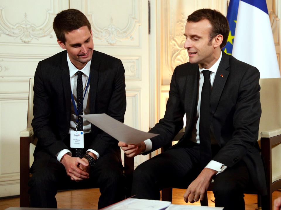 Evan Spiegel Emmanuel Macron