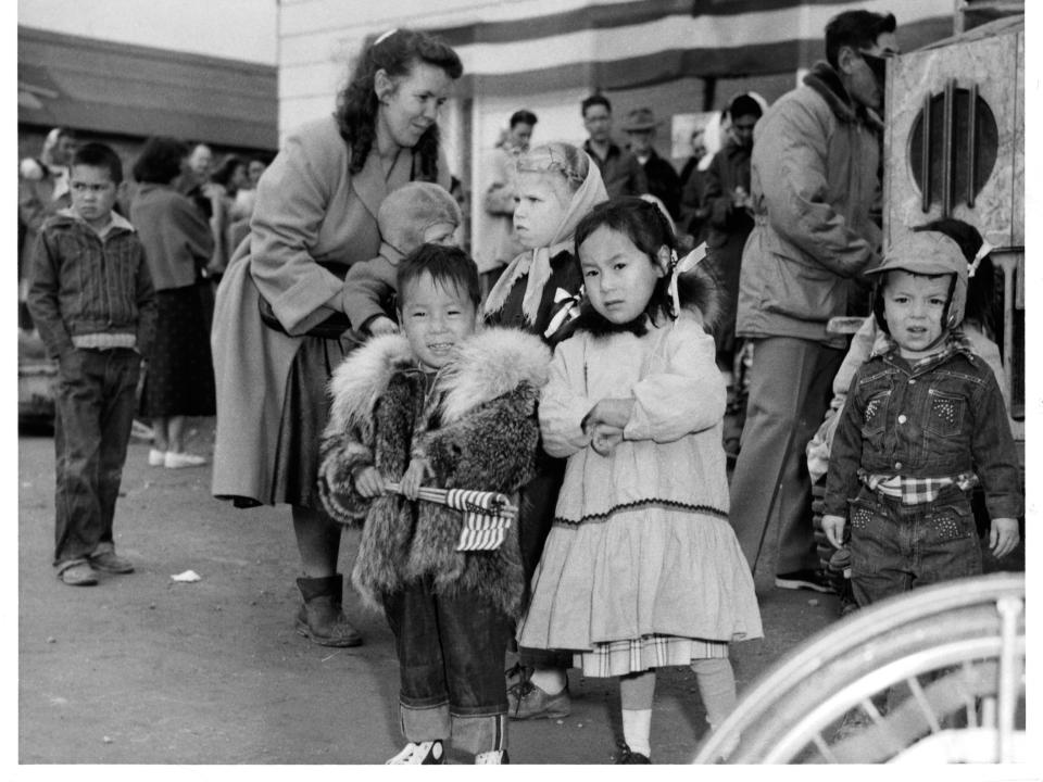 Alaskan children on July 4, 1955.