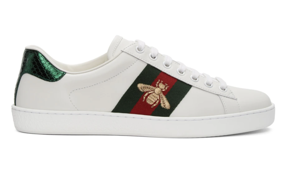 Gucci White Bee New Ace Sneakers. (PHOTO: SSense)